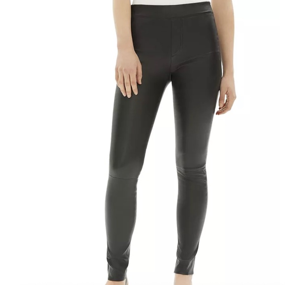 Helmut Lang Women's Lamb Leather Pull On Trousers - 12 - Picture 1 of 15
